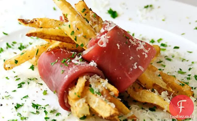 Patatine fritte al tartufo con prosciutto