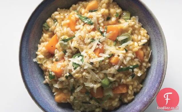 Risotto con Zucca, Porri e Basilico