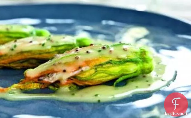 Ricetta di fiori di zucca ripieni di granchio