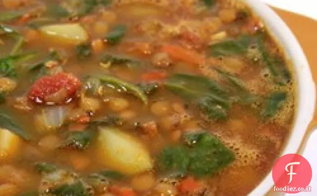 Facile Spinaci Zuppa di lenticchie