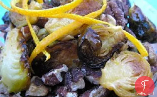 Cavoletti di Bruxelles rosolati con arancia e noci