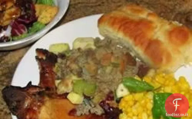 Bourbon Sidro di mele e braciole di maiale glassate al miele