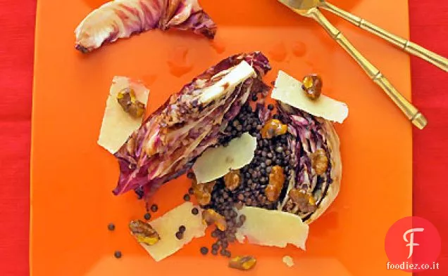 Insalata di Radicchio alla griglia con Lenticchie, Miele e Noci speziate
