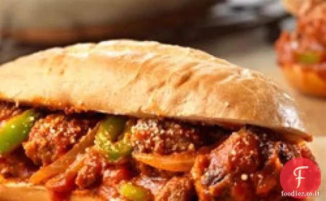 Panini piccanti con salsiccia e peperoni