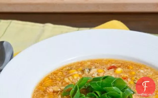 Zuppa di pollo e mais dolce