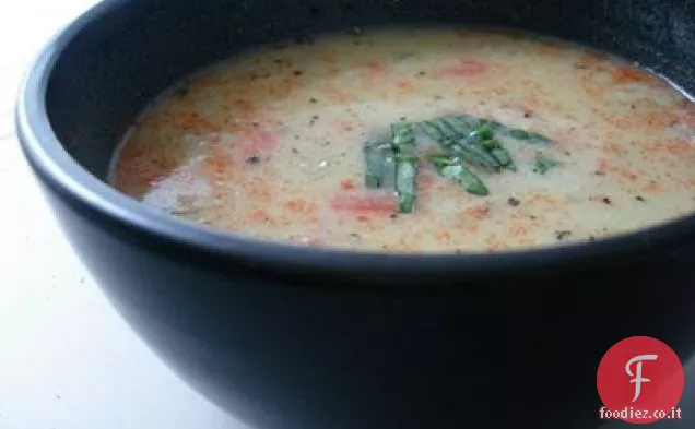 Zuppa di mais speziata dolce vegana