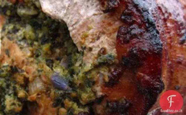 Lonza di maiale ripiena di spinaci