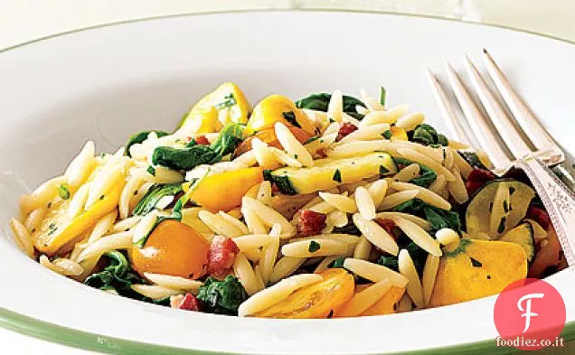 Pasta con Pancetta e Verdure fresche