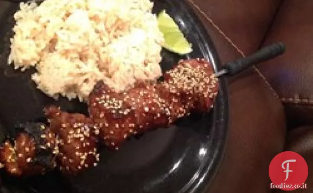 Hoisin-Spiedini di manzo allo zenzero