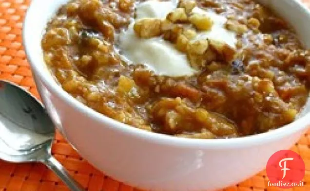 Fornello lento Torta di carote acciaio tagliato avena