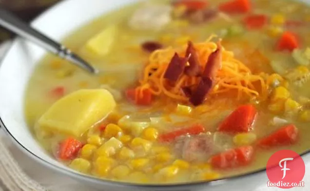 Zuppa di mais e verdure con pollo (adattato e ispirato da