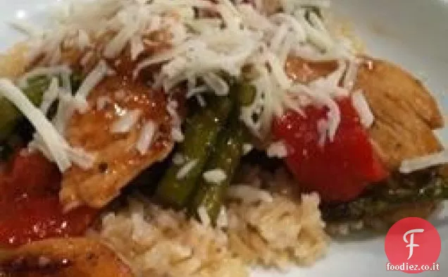 Pollo con Asparagi e Peperoni rossi arrostiti