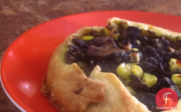 Crostate di purea di Huitlacoche, funghi e Poblano
