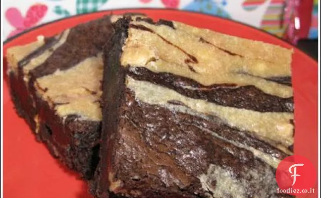 Cioccolato Burro di arachidi Cheesecake Brownies marmorizzati