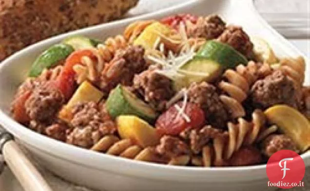 Padella di Manzo e Pasta Primavera