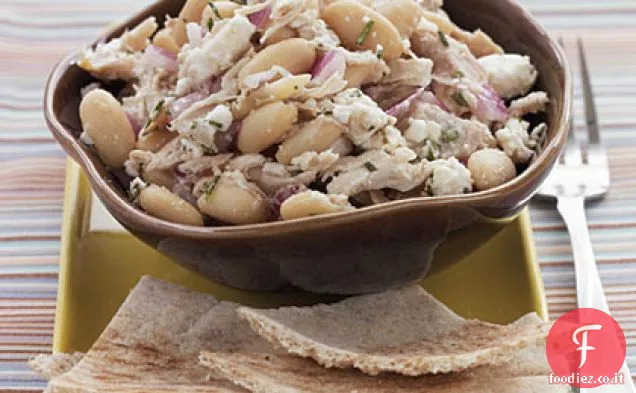 Pollo arrosto e fagioli bianchi con salsa greca