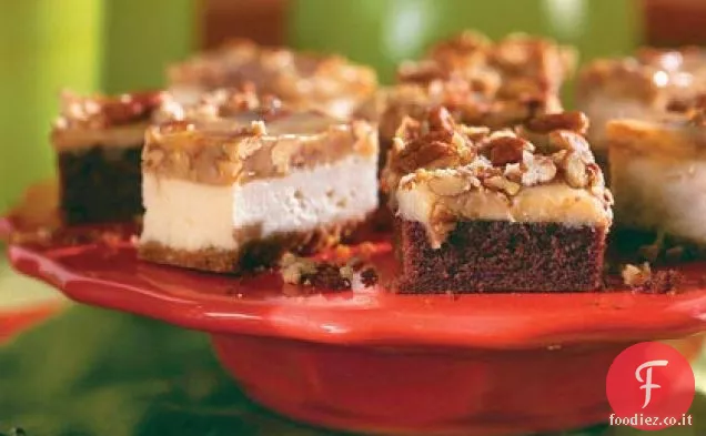 Barrette di cheesecake al caramello e pecan