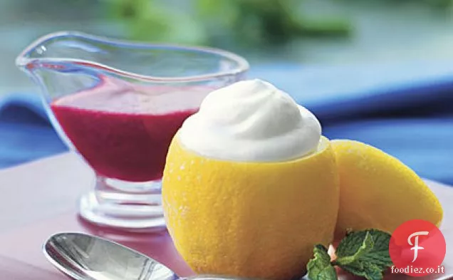 Limone freddo con salsa di lamponi