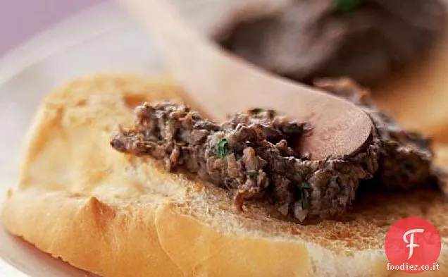 Duxelles di funghi su bruschetta