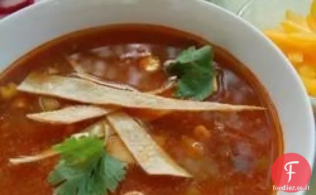 Zuppa di tortilla di pollo a cottura lenta più sana