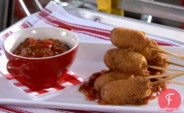 Mini Corn Dogs con gusto dolce e piccante al pepe