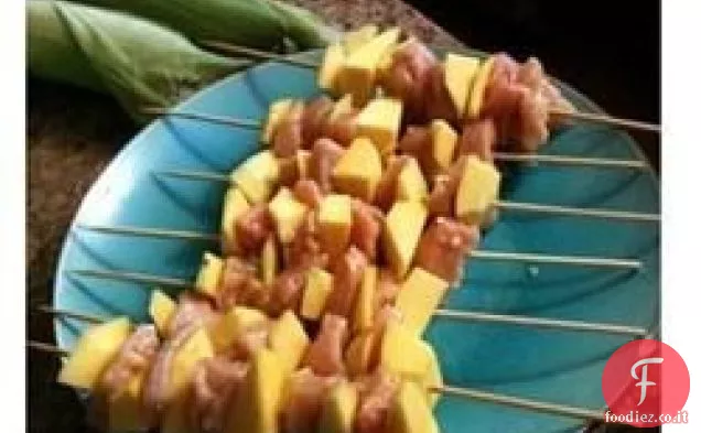 Kabobs di pollo al mango