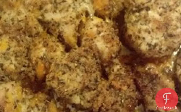 Pollo al forno in crosta di parmigiano