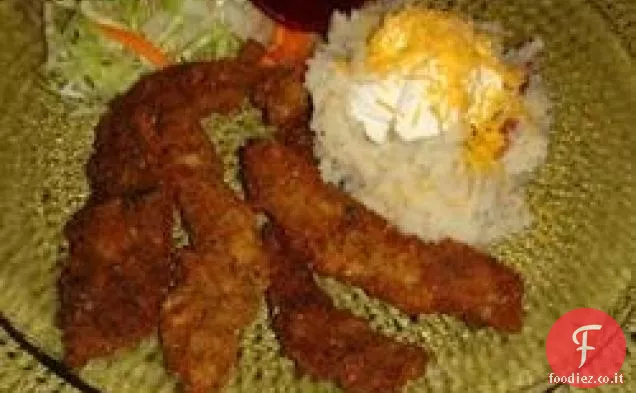 Pollo fritto bistecca stile cubano