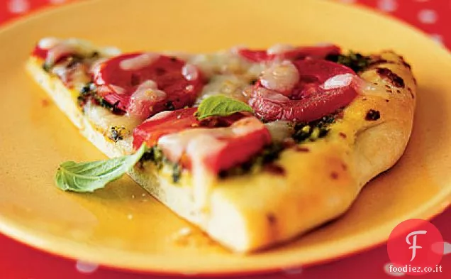 Pizza al Pesto con Pomodori a fette