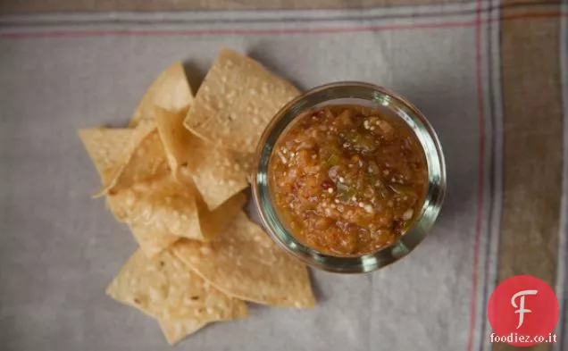 Tomatillo alla griglia e Salsa di ananas