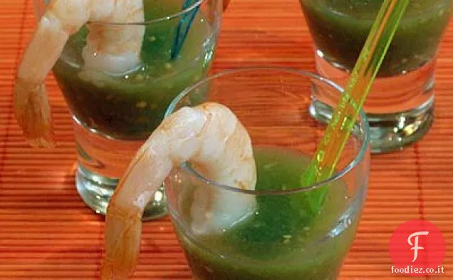 Cocktail di gamberetti e tiratori di gazpacho Tomatillo