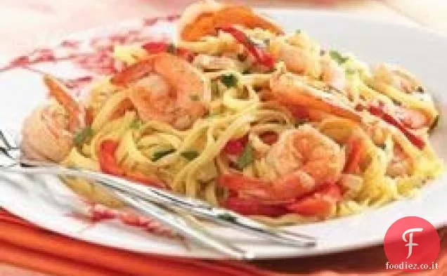 Linguine di gamberi e Peperone Rosso dolce