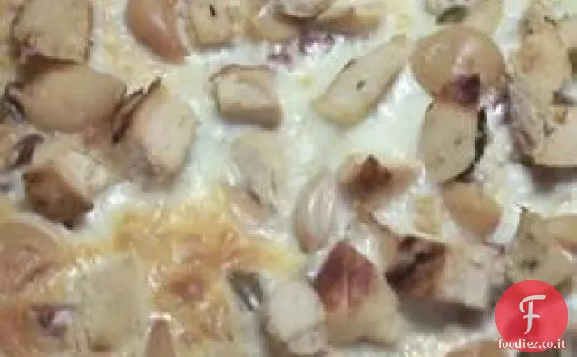 Pizza Bianca con Aglio Arrosto e Olive Verdi