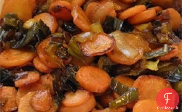 Carote saltate e porri