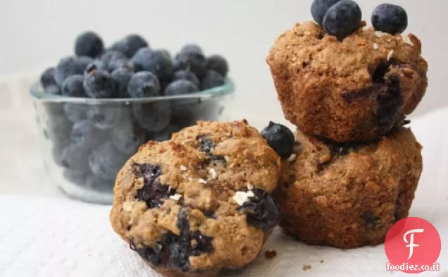 Muffin di farina d'avena ai mirtilli