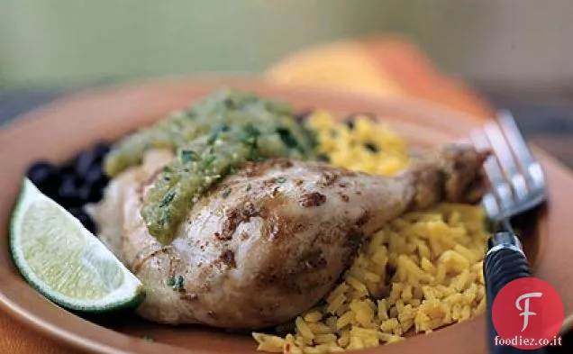 Chipotle-Pollo arrosto al lime con salsa al tomatillo