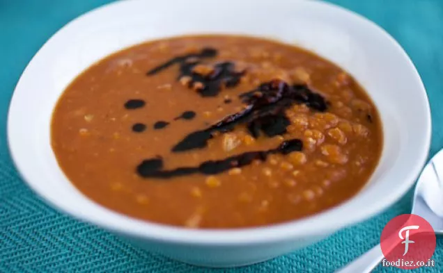 Zuppa di lenticchie di zucca al curry