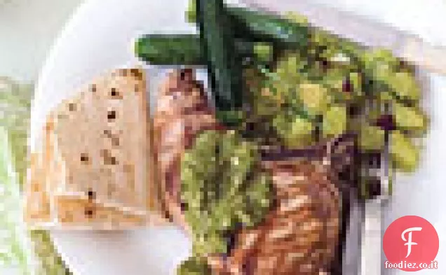 Braciole di maiale alla griglia con salsa di Tomatillo