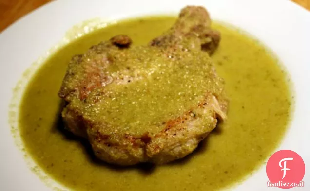 Cena stasera: Braciola di maiale con Mole Verde (Pipian de Chuletas de Puerco)