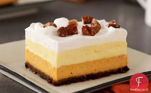 Barre di dessert di zucca a strati