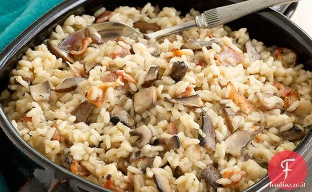 Risotto ai funghi e pancetta al forno