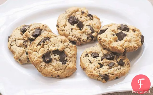 Biscotti al burro di arachidi, farina d'avena e cioccolato