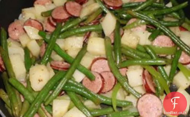 Amy Po ' Man Fagiolini e salsiccia piatto
