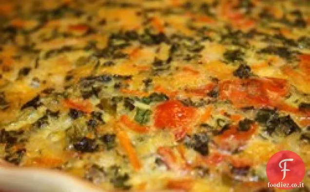 Quiche senza crosta del giardino di estate