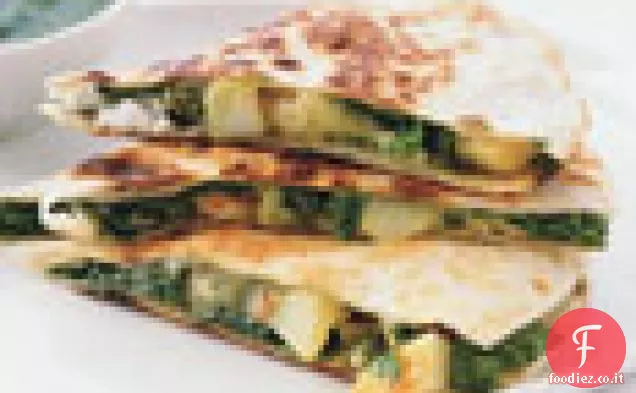Quesadillas di patate, verdure e formaggio di capra