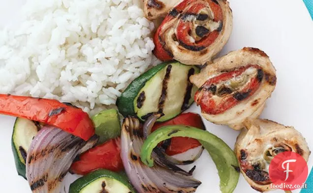 Involtini di pollo alla griglia con salsa piccante