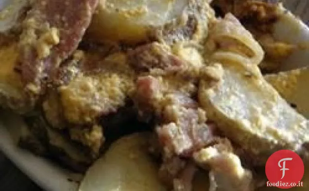 Patate smerlate con prosciutto e pancetta