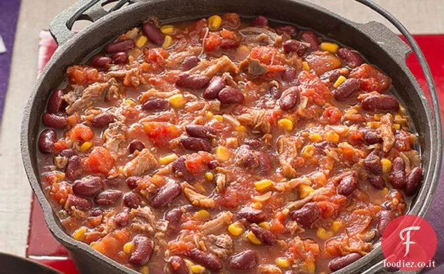 Chili di maiale tirato a metà tempo