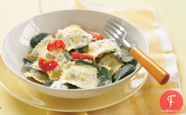 Ravioli cremosi di spinaci e Parmigiano