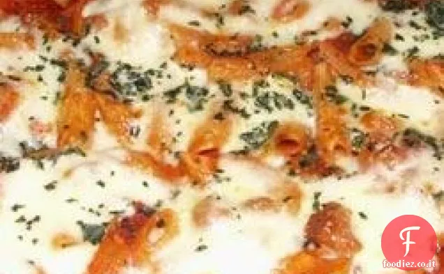 Penne al forno con salsiccia italiana